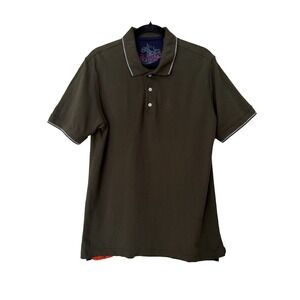 Robert Graham Polo Shirt Size M Classic Fit Light Green Casual Lightweight Mens